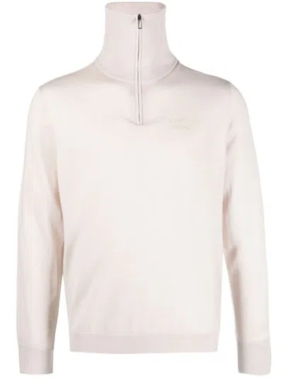 Emporio Armani Logo-embroidered Virgin-wool Jumper In White