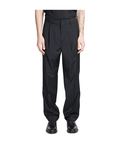 Emporio Armani Belt Loop Casual Pants In Black