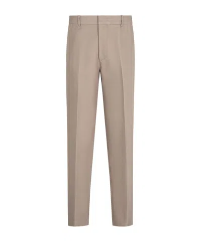 Emporio Armani Belt-loop Casual Pants In Light Brown