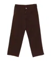 Emporio Armani Wide Leg Trousers With Side And Back Pockets In Brown