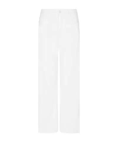 Emporio Armani Belt Loop Denim Trousers In White