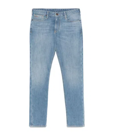 Emporio Armani Belt Loop Jeans In Blue