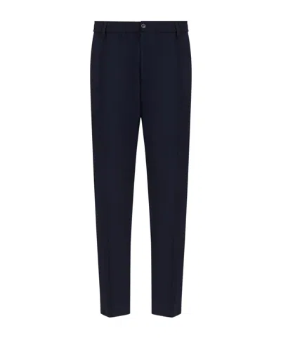 Emporio Armani Belt Loops Slacks In Black