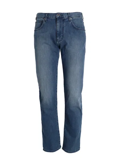 Emporio Armani Belt Loops Slacks In Blue