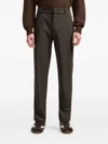 Emporio Armani L And Cashmere-blend Chino Pants In Brown