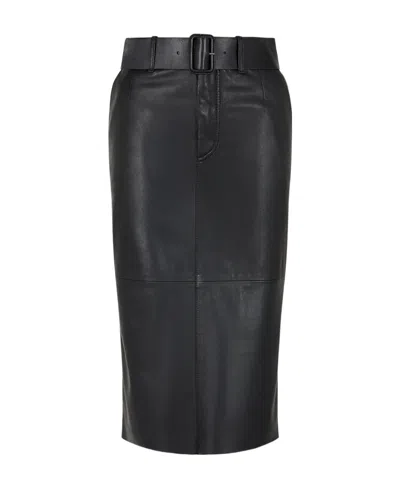 Emporio Armani Belt Pencil Skirt In Black