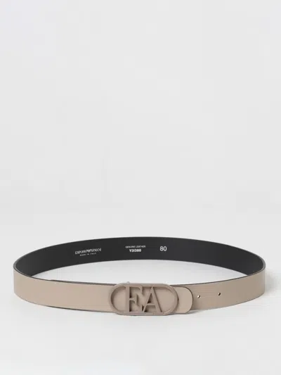 Emporio Armani Logo-buckle Leather Belt In Neutral