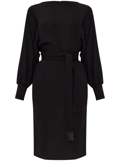 Emporio Armani Belted Dress In Black