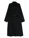 Emporio Armani Wool Blend Coat In Black