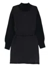 Emporio Armani Belted Long-sleeve Dress In Black