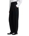 Emporio Armani Pleated Belted Trousers In Black