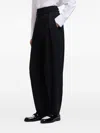Emporio Armani Pleated Belted Trousers In Black