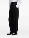 Emporio Armani Pleated Belted Trousers In Black