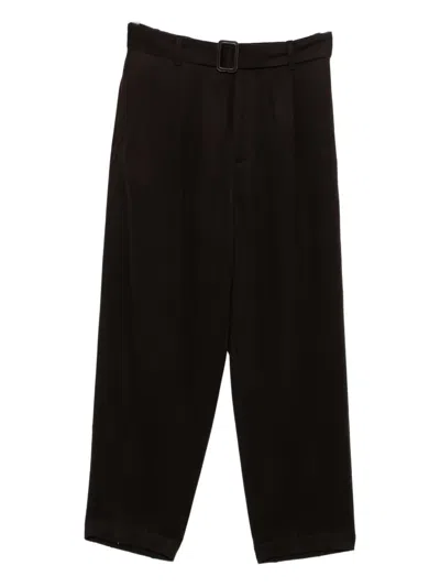 Emporio Armani Wool Trousers In Black