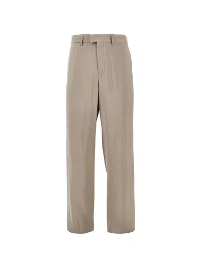 Emporio Armani Belt-loop Straight-leg Trousers In Neutral