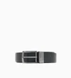 Emporio Armani Reversible Leather Belt With Embossed Motif In Black