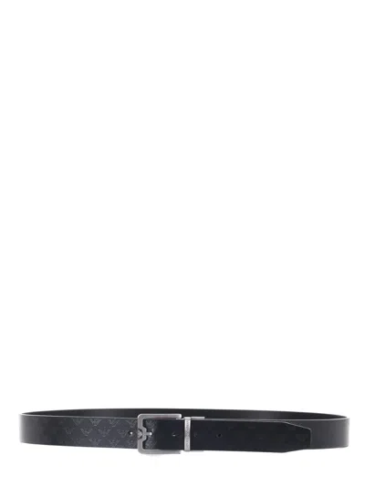 Emporio Armani Exclusive Leather Belt In Burgundy