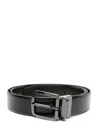 Emporio Armani Leather Belt With Adjustable Fit And Smooth Finish In Blue
