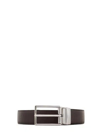 Emporio Armani Double-sided Belt In Brown
