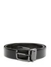 Emporio Armani Leather Belt With Adjustable Fit And Smooth Finish In Black