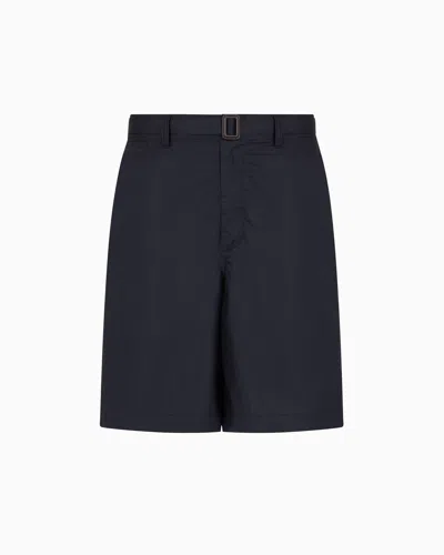 Emporio Armani Bermuda Shorts In Navy Blue