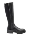Emporio Armani Bi-material Maxi Zip Boots In Negro