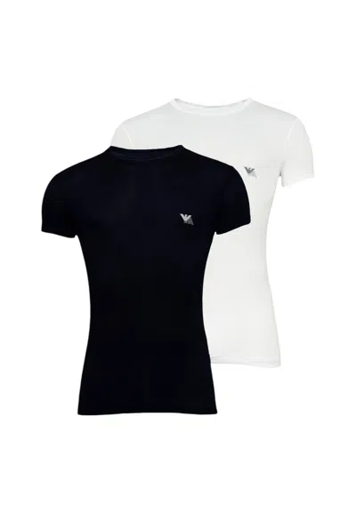 Emporio Armani Bi-pack T-shirt Man  1116704f733 White/marine In Black