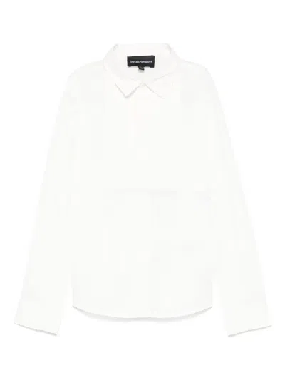 Emporio Armani Kids' Bib-panel Shirt In White
