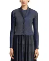 Emporio Armani Bicolor Ribbed Striped Cardigan Sweater In Blue