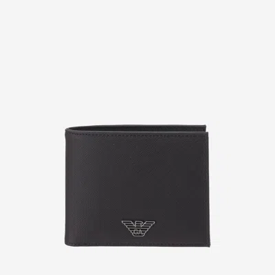 Emporio Armani Bifold Wallet With Logo In Black