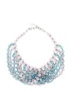 Emporio Armani Multistrand Necklace With Faceted Spheres In Metallic