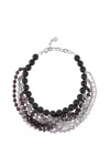 Emporio Armani Multistrand Choker Necklace With Spheres In Black