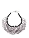 Emporio Armani Multistrand Necklace With Faceted Spheres In Metallic