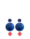 Emporio Armani Drop Earrings In Navy/rosso
