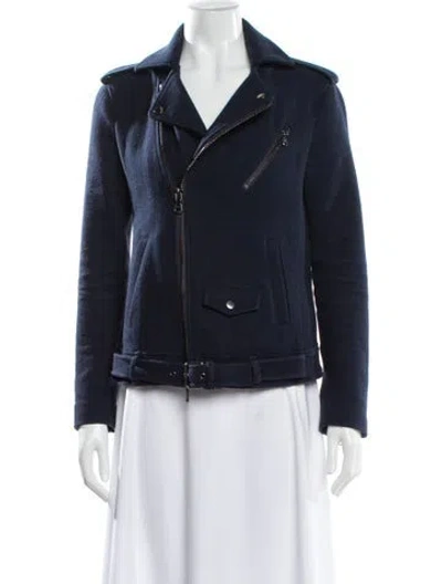 Pre-owned Emporio Armani Biker Jacket In Blue