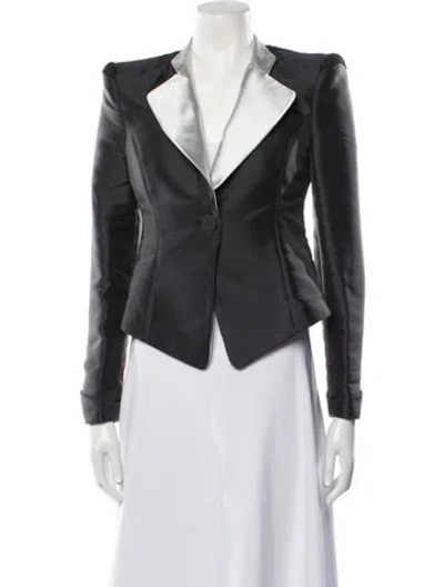 Pre-owned Emporio Armani Biker Jacket In Gray