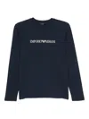 Emporio Armani Crew Neck Cotton Blend Long Sleeves Pajamas In Multi