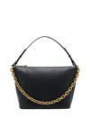 Emporio Armani Ppa Leather Medium Hobo Bag With Chain In Black