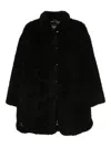 Emporio Armani Teddy Coat In Black