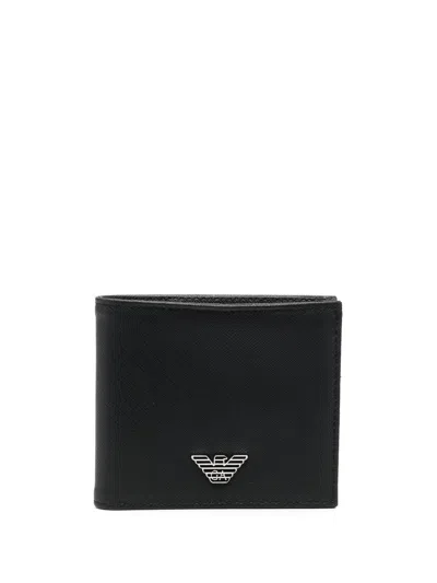 Emporio Armani Logo Bifold Wallet In Black