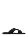 Emporio Armani Multi-striped Suede And Leather Cross-over Sandals In Black