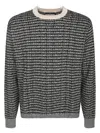 Emporio Armani Black All-over Logo Sweater In Multi