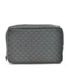 Emporio Armani Black And Gray Logo Printed Handbag In Black