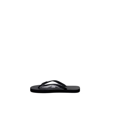 Emporio Armani Black And White Rubber Flip-flop Sandals