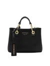 Emporio Armani Myea Small Black Shopper Tote Bag In Pepper