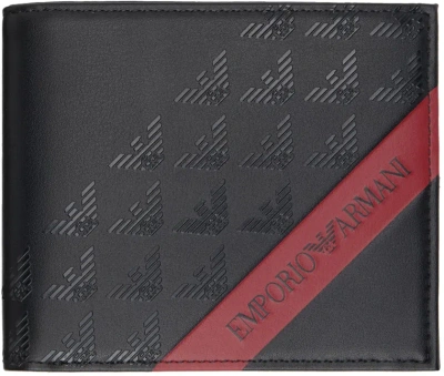 Emporio Armani Black Bifold Credit Card Holder Wallet