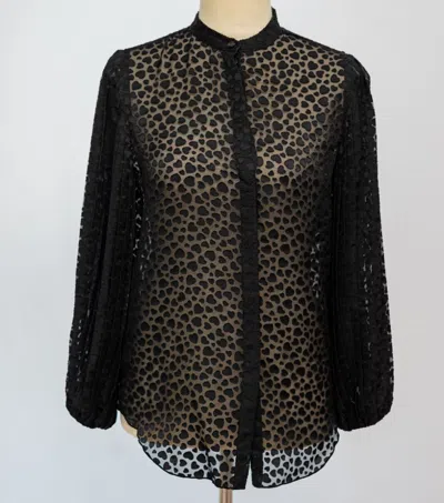 Pre-owned Emporio Armani Black Blouse With Heart Print Detail