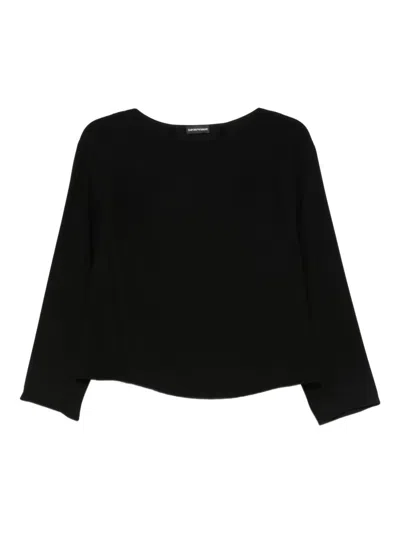 EMPORIO ARMANI EMPORIO ARMANI BLACK BOAT NECK TOP