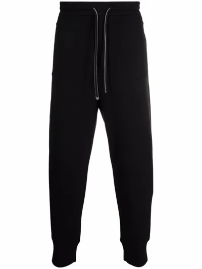 EMPORIO ARMANI BLACK COTTON BLEND SWEATPANTS