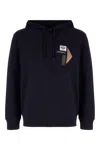 Emporio Armani Cotton Blend Hooded Sweatshirt In Black
